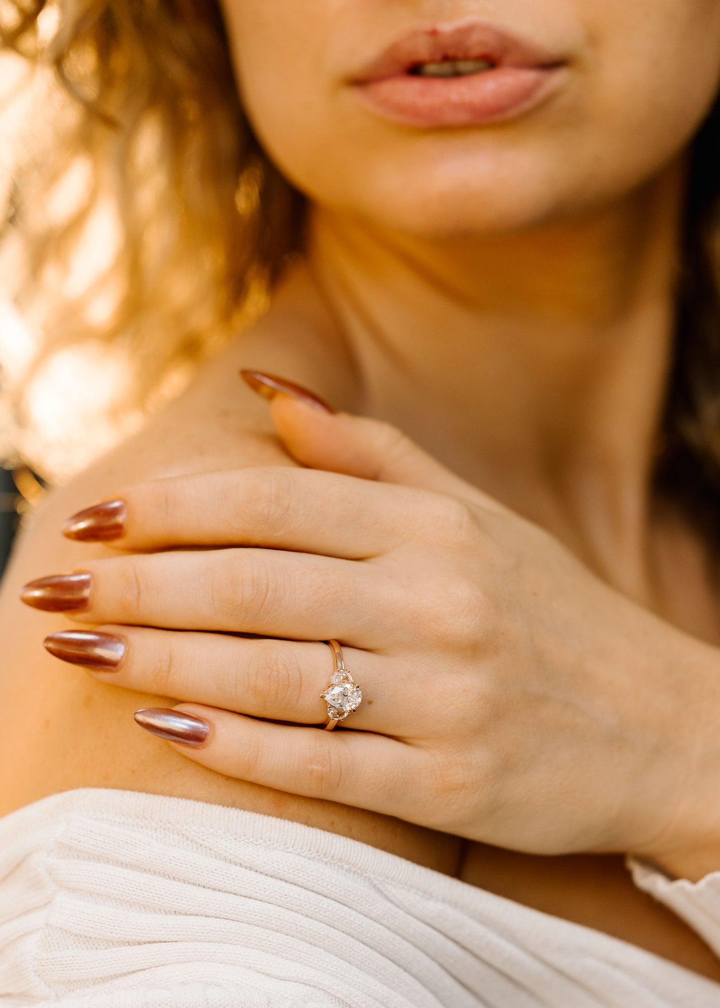 The Zora (Moon Sides) | 1.54ct Pear Lab-Grown Diamond | Rose Gold