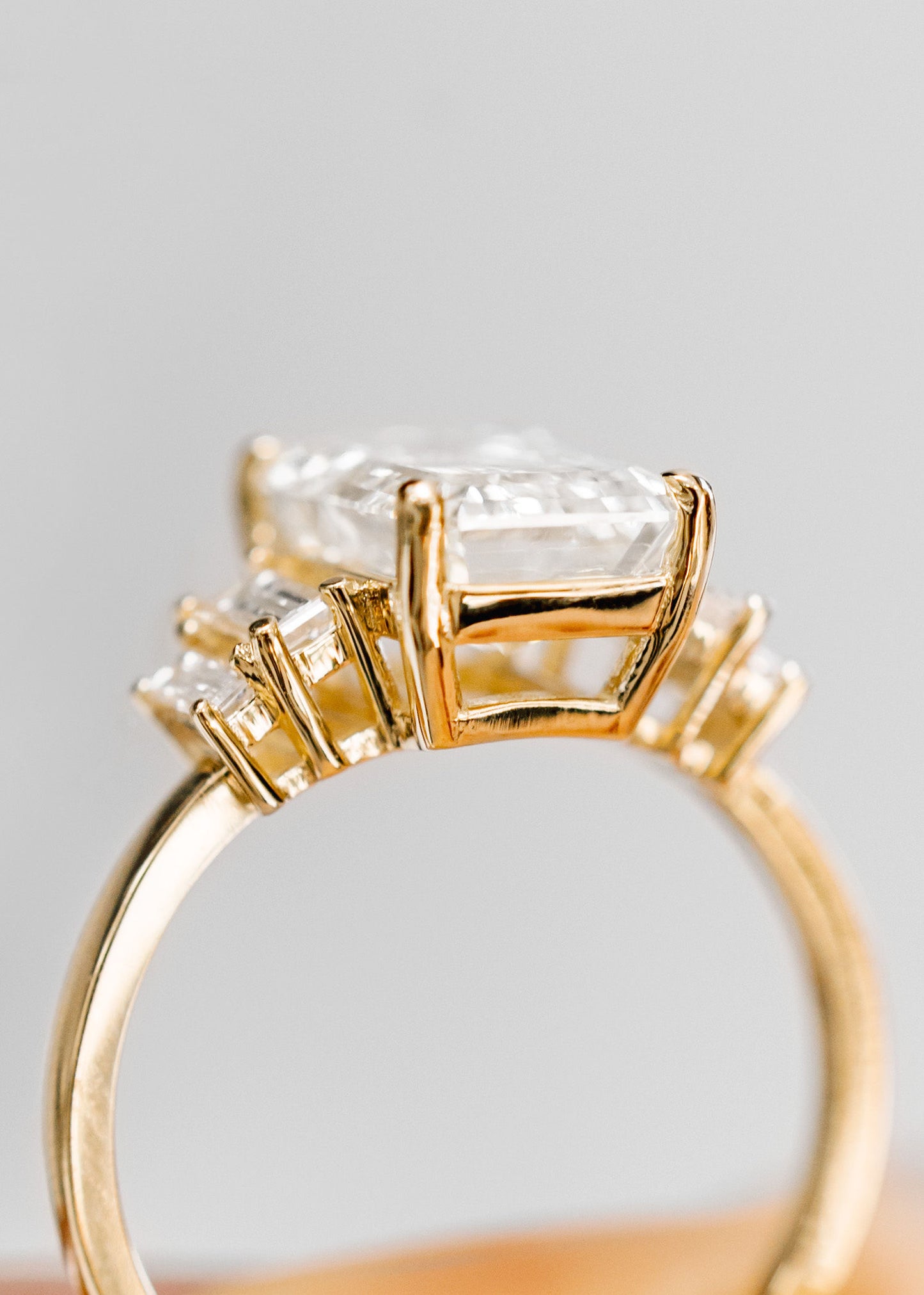 The Portia Ring | 3.50ct Emerald Cut Diamond | Yellow Gold