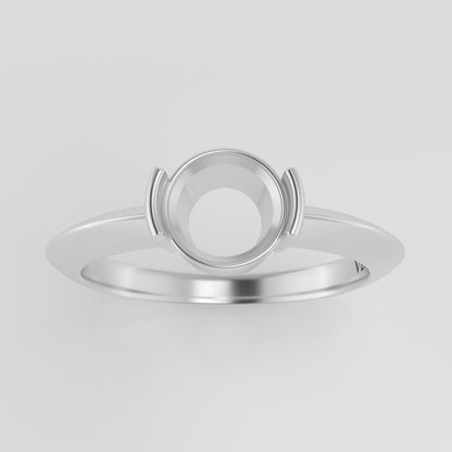 The Lyra | 14k | White | Size 7.75 | Stone MOS232 | Blue Ring Box | Custom Engraving:  +$0