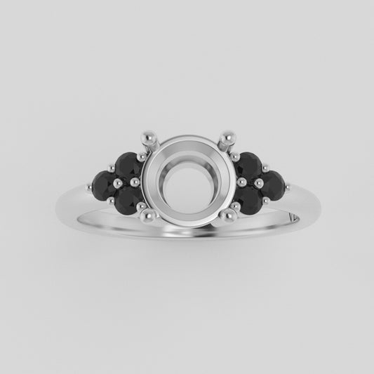 The Eclipse | Platinum | White | Size 7 | Stone Moissanite | Square Cushion | 5.5mm | Green Ring Box | Custom Engraving:  +$0