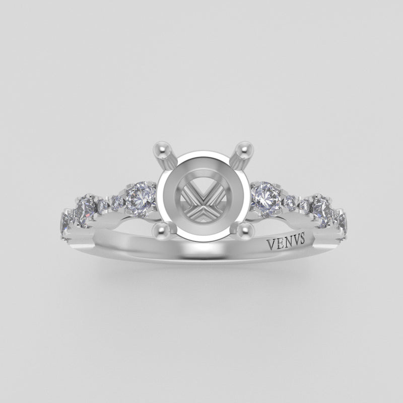 The Saturn | 18k | White | Size 3.75 | Stone MOS166 | Gray Ring Box | Custom Engraving: Twin Flame +$75