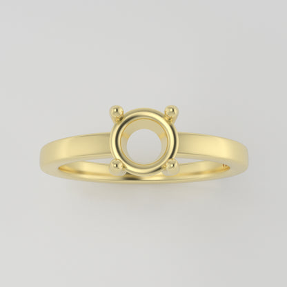 The Vega | 14k | Yellow | Size 7.75 | Stone HX170 | Apricot Ring Box | Custom Engraving:  +$0