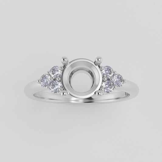 The Calisto | Platinum | White | Size 5.25 | Stone EM7 | Gray Ring Box | Custom Engraving:  +$0