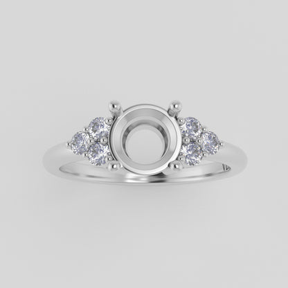 The Calisto | Platinum | White | Size 7 | Stone RB54 | Apricot Ring Box | Custom Engraving:  +$0