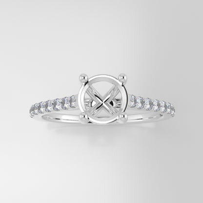 The Aurora | 14k | White | Size 6 | Stone Moissanite | Oval | 8x6mm | Moss Ring Box | Custom Engraving: 5.18.28 +$75