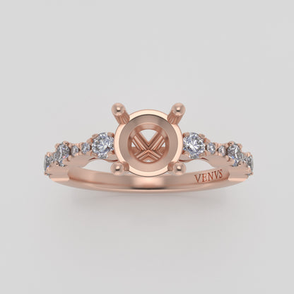 The Saturn | 14k | Rose | Size 3.75 | Stone CLR8 | Gray Ring Box | Custom Engraving:  +$0