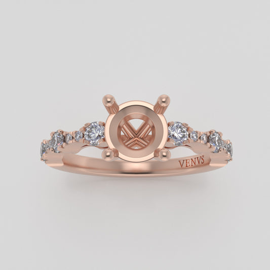 The Saturn | 14k | Rose | Size 5.25 | Stone RU4 | Pink Ring Box | Custom Engraving:  +$0