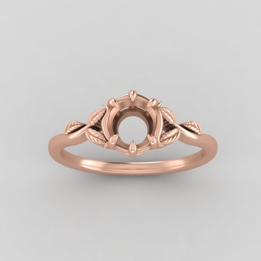 The Mira | 14k | Rose | Size 4.5 | Stone SPI11 | Dune Ring Box | Custom Engraving:  +$0