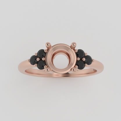 The Eclipse | 14k | Rose | Size 7 | Stone MOS65 | Gray Ring Box | Custom Engraving:  +$0