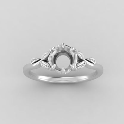 The Mira | 14k | White | Size 5.5 | Stone MOS172 | Moss Ring Box | Custom Engraving:  +$0