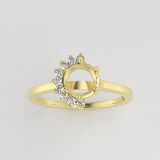 The Juliet | 18k | Yellow | Size 9 | Stone MSA7 | Green Ring Box | Custom Engraving: Beshert  +$75