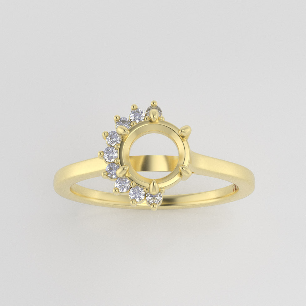 The Juliet | 18k | Yellow | Size 15 | Stone CLR8 | Green Ring Box | Custom Engraving:  +$0