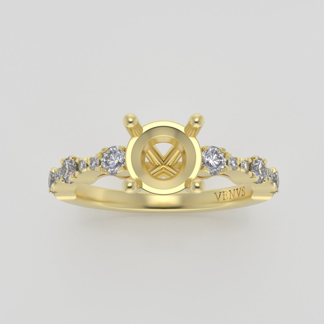 The Saturn | 18k | Yellow | Size 8 | Stone CLR66 | Gray Ring Box | Custom Engraving: Love, M +$75