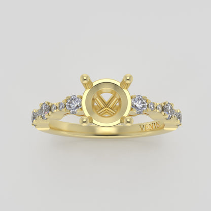 The Saturn | 18k | Yellow | Size 8 | Stone CLR66 | Gray Ring Box | Custom Engraving: Love, M +$75