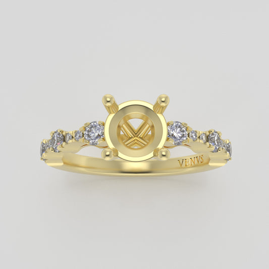 The Saturn | 18k | Yellow | Size 7 | Stone CLR66 | Dune Ring Box | Custom Engraving: Always +$75