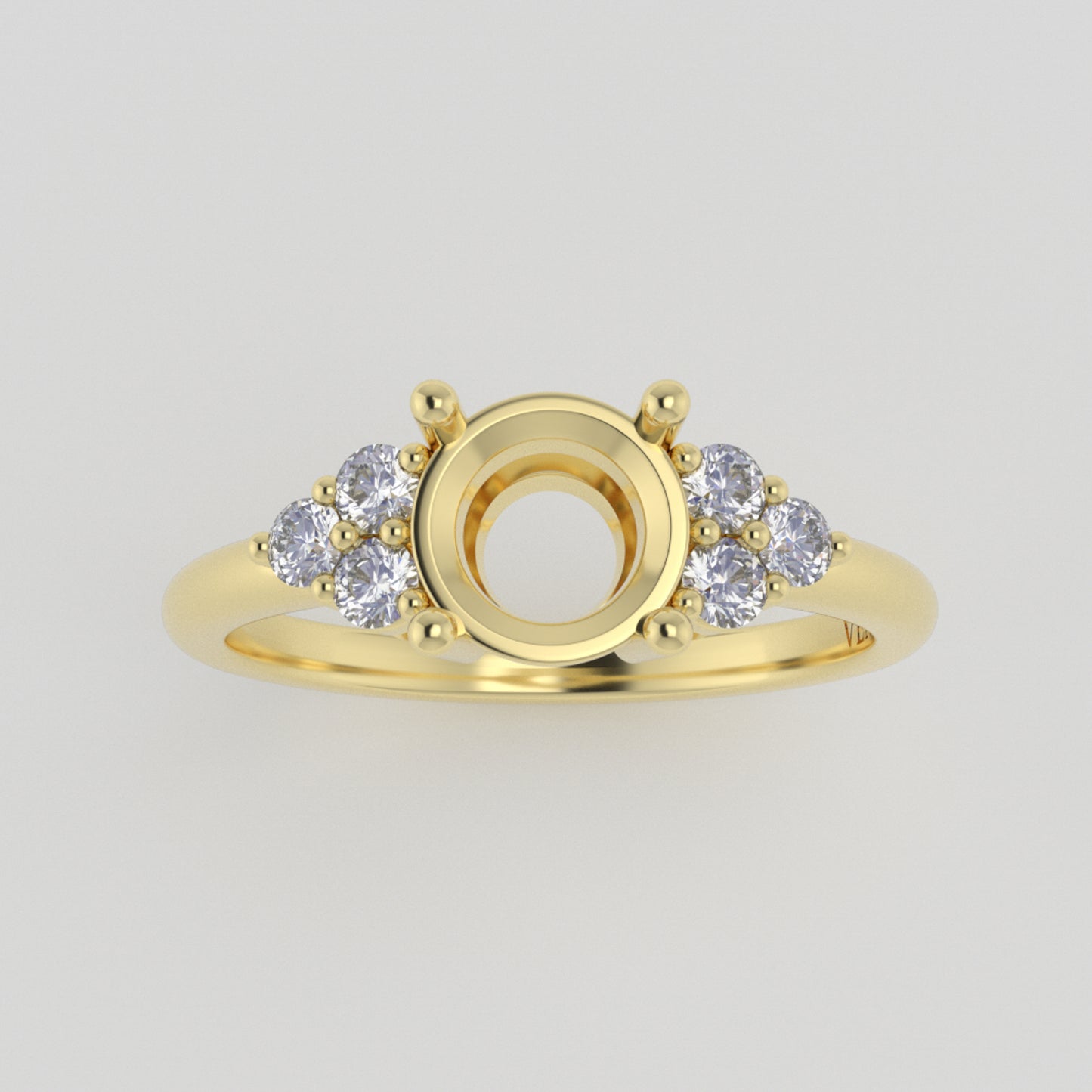 The Calisto | 14k | Yellow | Size 8 | Stone MOS125 | Green Ring Box | Custom Engraving: XVII.XVI +$75