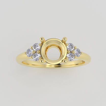 The Calisto | 14k | Yellow | Size 6 | Stone MOS279 | Lagoon Ring Box | Custom Engraving:  +$0