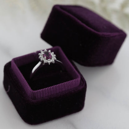 The Aurora | 14k | White | Size 3.25 | Stone CU3 | Purple Ring Box | Custom Engraving:  +$0