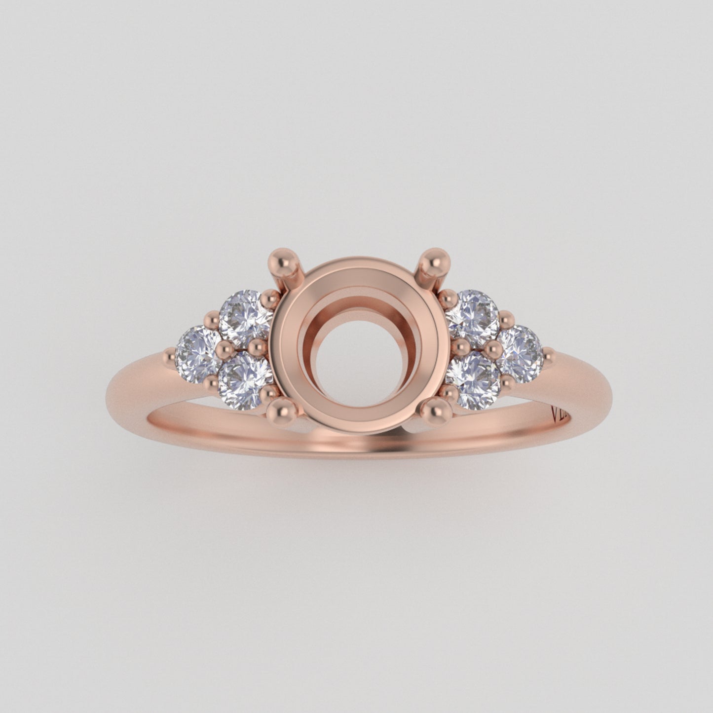 The Calisto | 14k | Rose | Size 5 | Stone MOS173 | Green Ring Box | Custom Engraving:  +$0