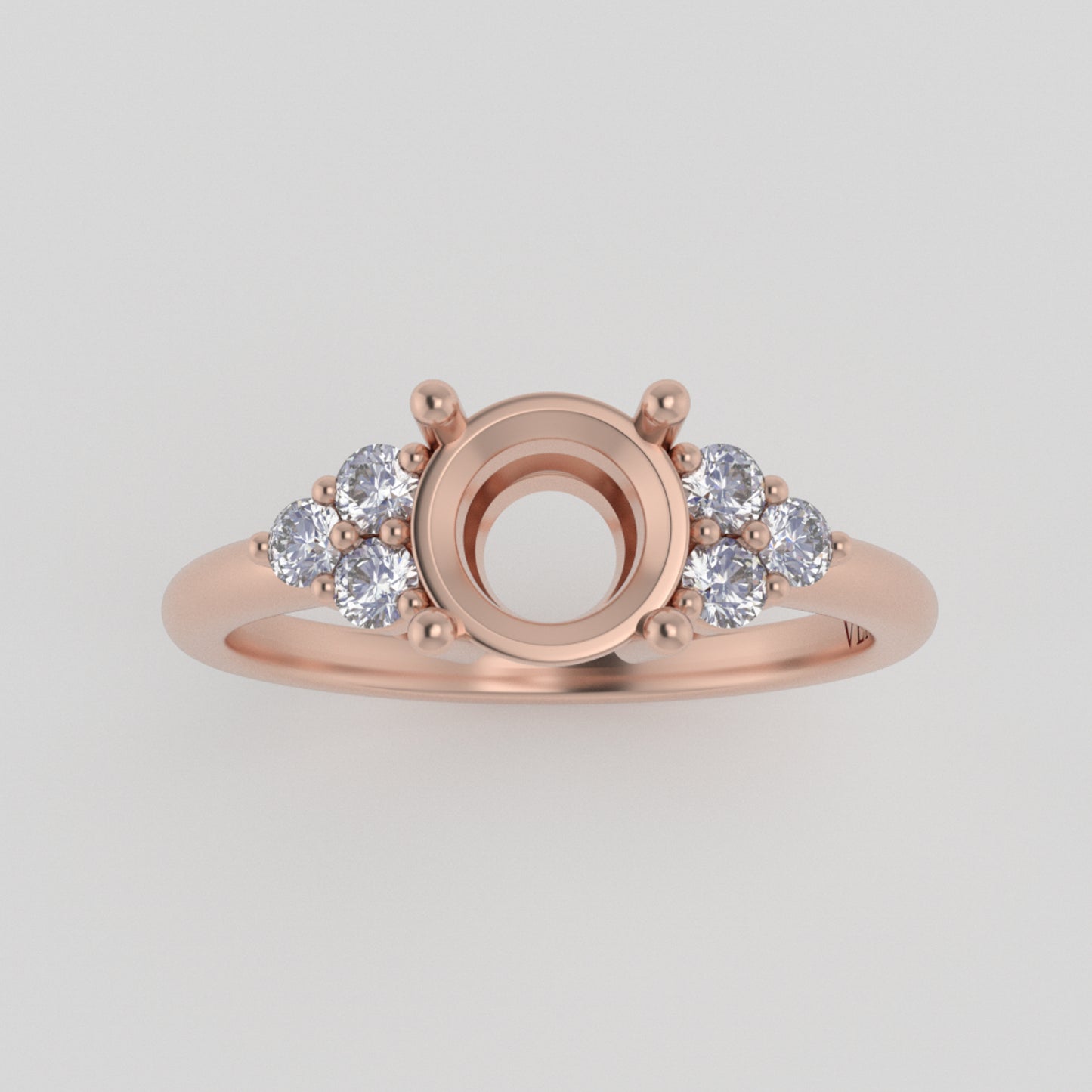 The Calisto | 14k | Rose | Size 6 | Stone KT15 | Apricot Ring Box | Custom Engraving:  +$0