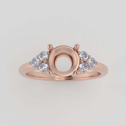 The Calisto | 14k | Rose | Size 6 | Stone KT15 | Apricot Ring Box | Custom Engraving:  +$0