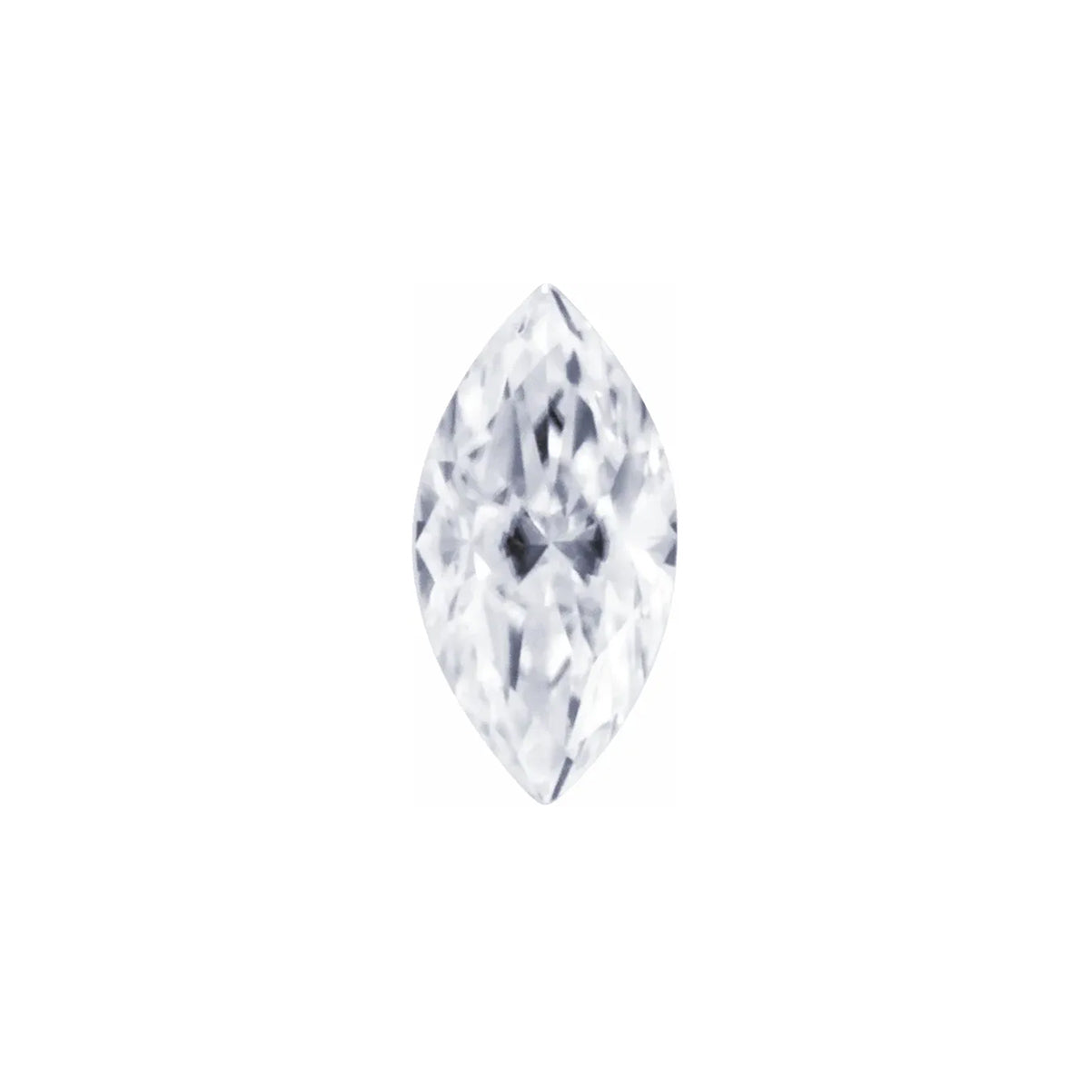 The Orion | 14k | White | Size 4 | Stone Moissanite | Marquise | 13x6.5mm | Moss Ring Box | Custom Engraving:  +$0