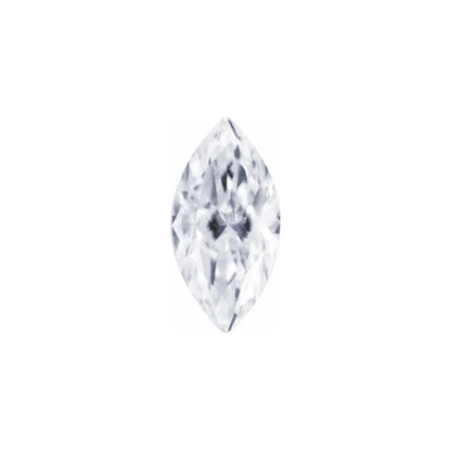 The Mini Luna | 14k | White | Size 5 | Stone Moissanite | Marquise | 13x6.5mm | Moss Ring Box | Custom Engraving:  +$0