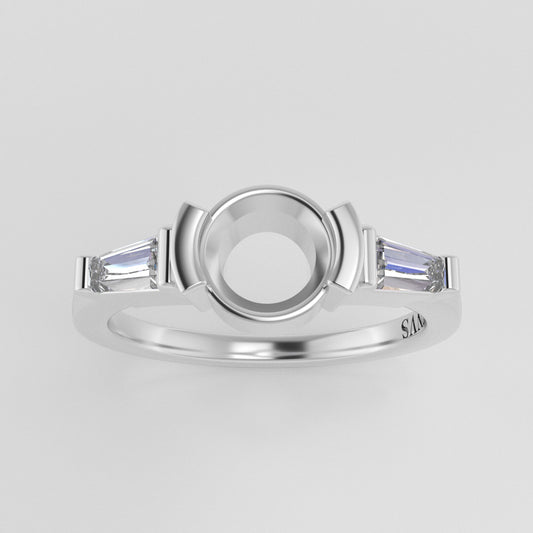 The Wolfe | 14k | White | Size 9.25 | Stone MOS251 | Moss Ring Box | Custom Engraving:  +$0