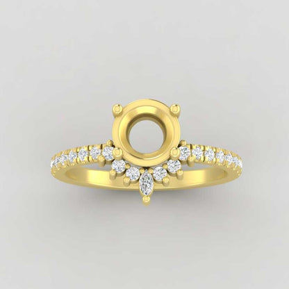 The Stella | 14k | Yellow | Size 7.25 | Stone Moissanite | Marquise | 13x6.5mm | Green Ring Box | Custom Engraving:  +$0