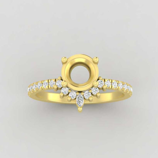 The Stella | 14k | Yellow | Size 6.5 | Stone MOS155 | Green Ring Box | Custom Engraving:  +$0