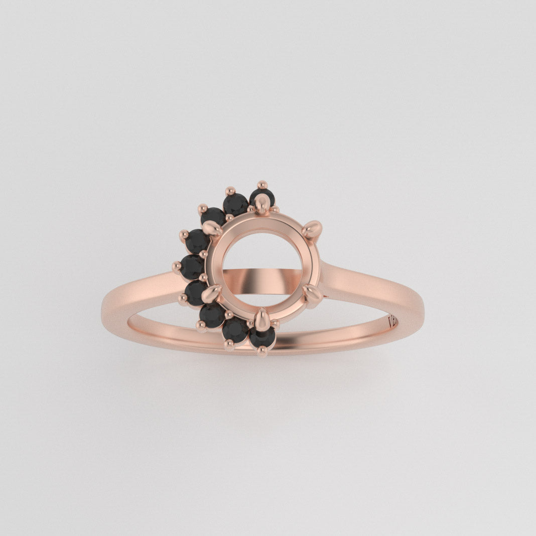 The Vesper | 14k | Rose | Size 8.25 | Stone PS144 | Moss Ring Box | Custom Engraving:  +$0