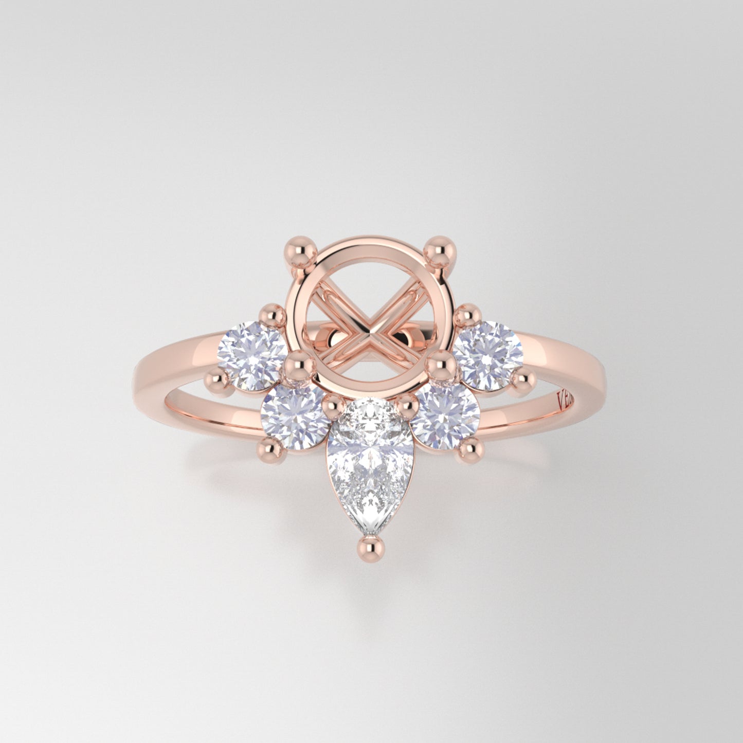 The Celeste | 18k | Rose | Size 9 | Stone OV26 | Gray Ring Box | Custom Engraving:  +$0