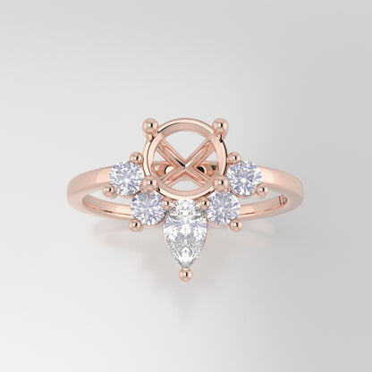 The Celeste | 18k | Rose | Size 9 | Stone OV26 | Gray Ring Box | Custom Engraving:  +$0