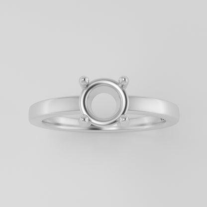 The Vega | Platinum | White | Size 7 | Stone Moissanite | Round | 7mm | Moss Ring Box | Custom Engraving:  +$0
