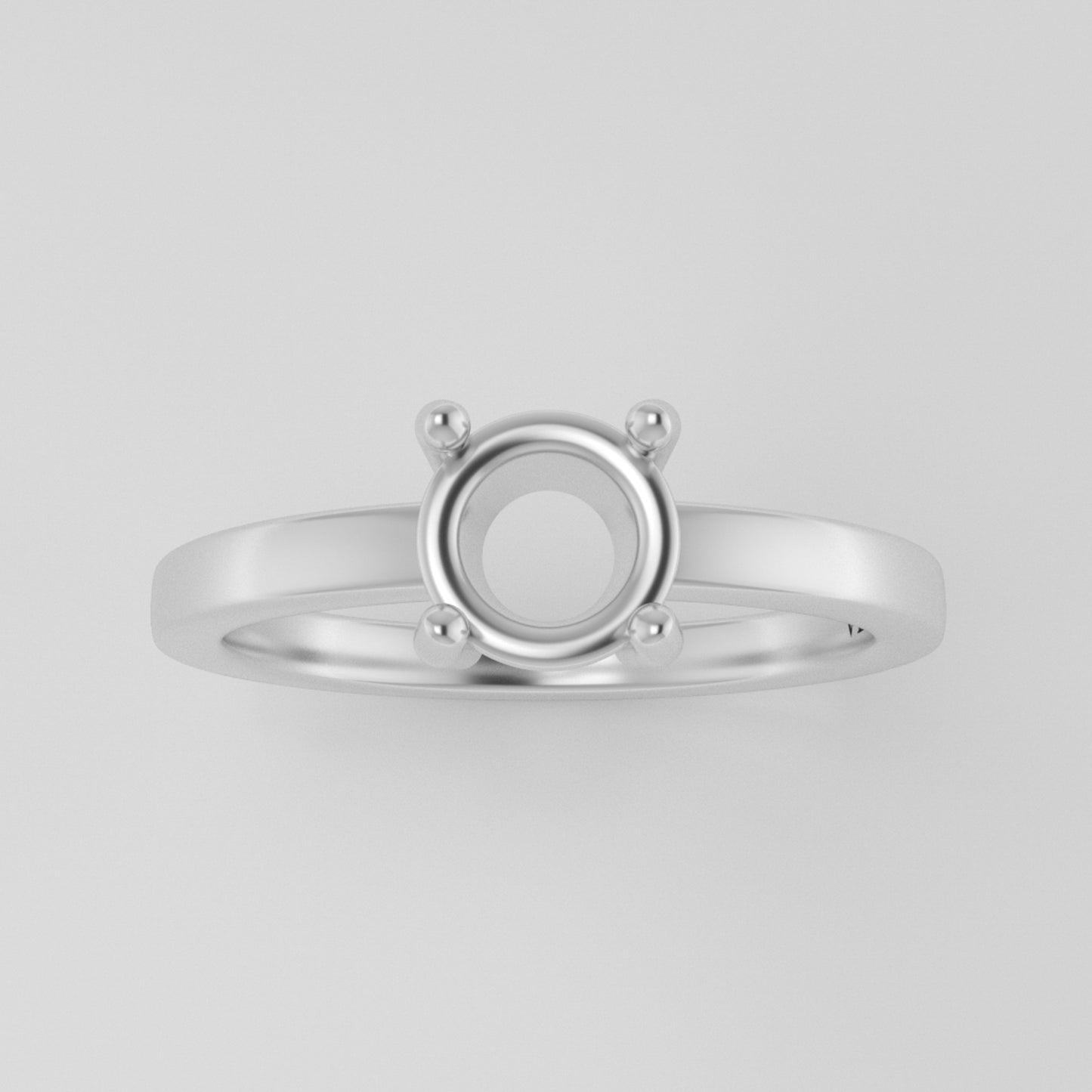 The Vega | 14k | White | Size 5.5 | Stone MOS281 | Apricot Ring Box | Custom Engraving:  +$0