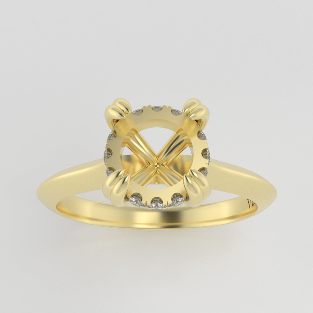The Eden | 14k | Yellow | Size 7.5 | Stone Round | A Quality | 3ct | Blue Ring Box | Custom Engraving:  +$0