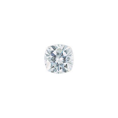 The Eclipse | Platinum | White | Size 7 | Stone Moissanite | Square Cushion | 5.5mm | Green Ring Box | Custom Engraving:  +$0