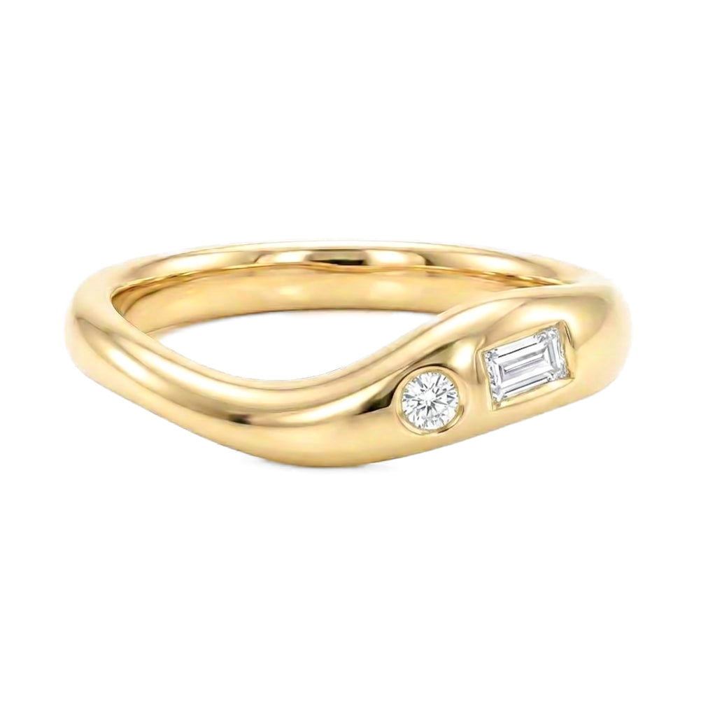 Curved Two Stone Band