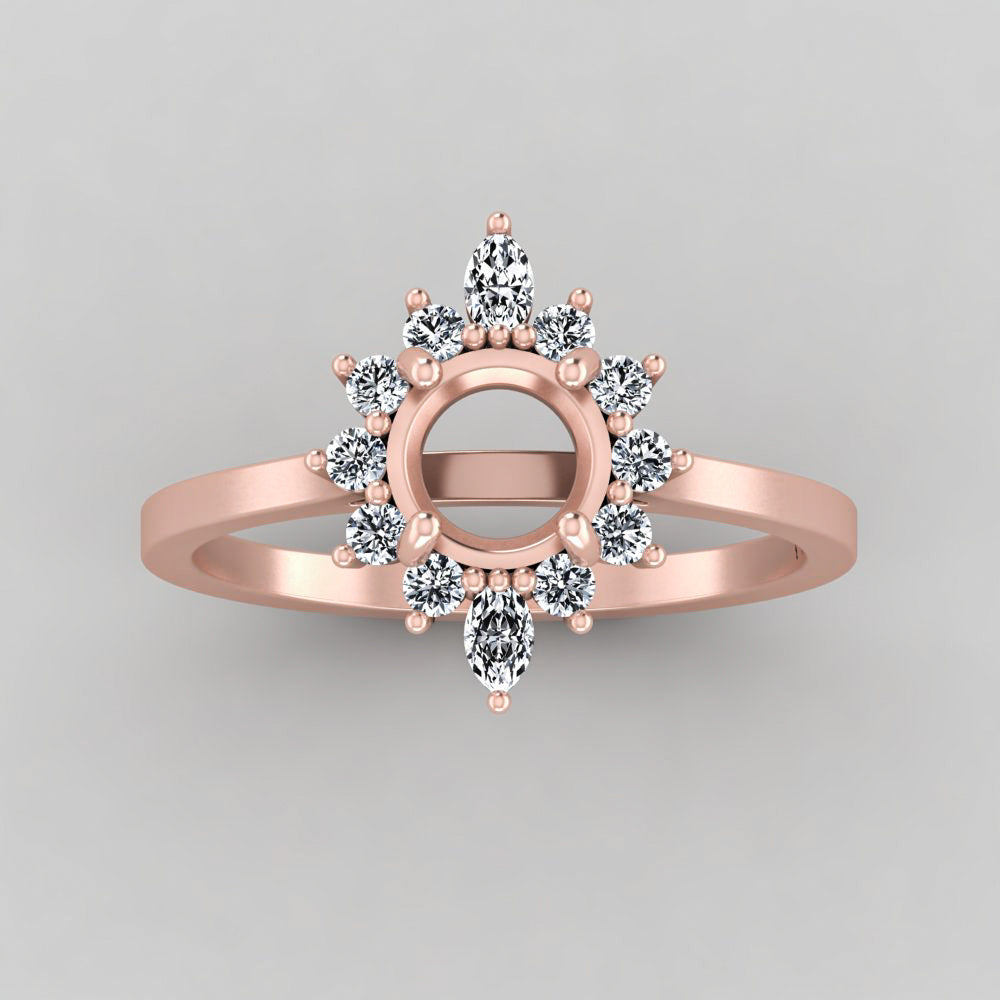 The Sienna | 14k | Rose | Size 4.75 | Stone EMC17 | Pink Ring Box | Custom Engraving:  +$0
