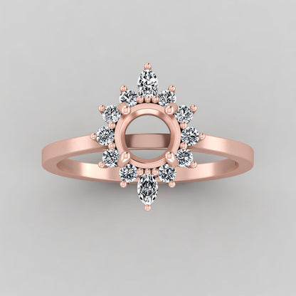 The Sienna | 14k | Rose | Size 6 | Stone Moissanite | Pear | 8x5mm | Green Ring Box | Custom Engraving:  +$0