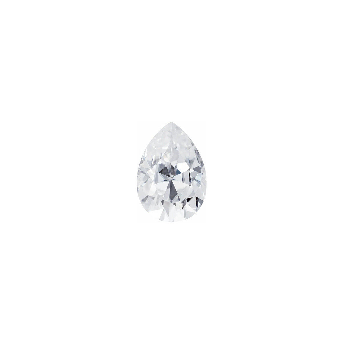 The Skye | 14k | White | Size 6.5 | Stone Moissanite | Pear | 8x5mm | Gray Ring Box | Custom Engraving:  +$0