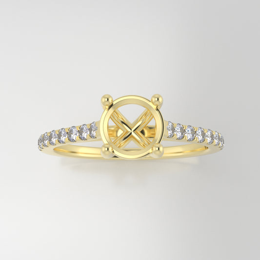 The Aurora | 14k | Yellow | Size 7 | Stone OV24 | Blue Ring Box | Custom Engraving:  +$0