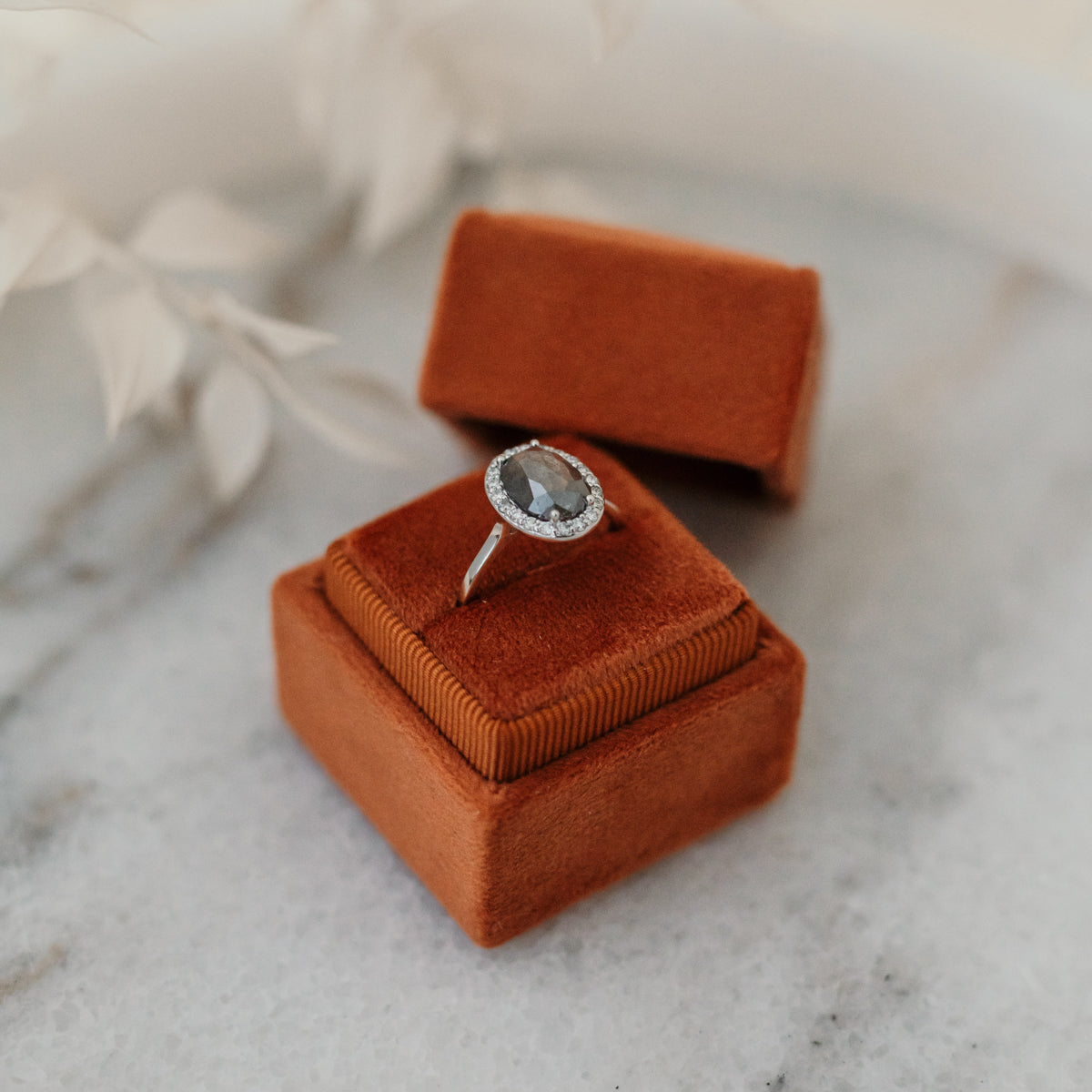 The Jett | Platinum | White | Size 9.5 | Stone RB51 | Antelope Ring Box | Custom Engraving:  +$0