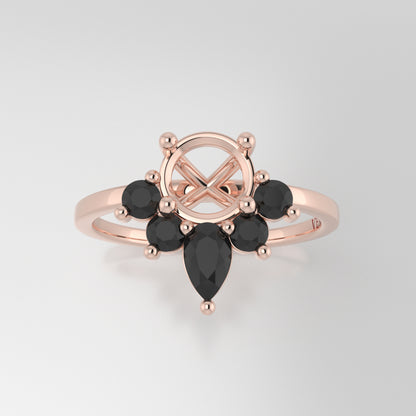 The Estelle | 14k | Rose | Size 6.25 | Stone MOS155 | Blue Ring Box | Custom Engraving:  +$0