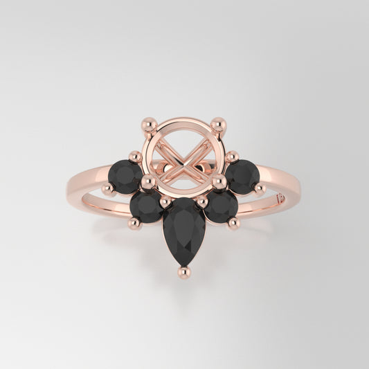 The Estelle | 14k | Rose | Size 6.25 | Stone MOS155 | Blue Ring Box | Custom Engraving:  +$0