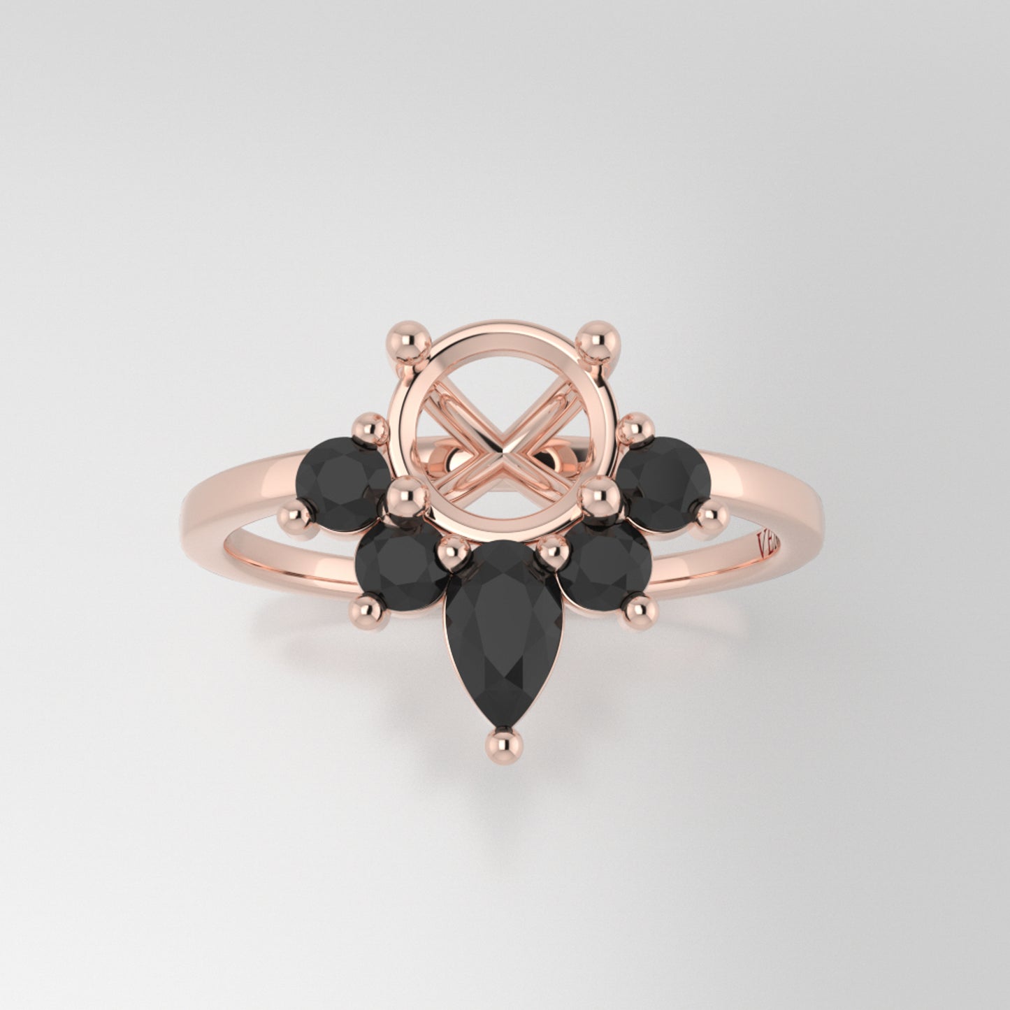 The Estelle | 14k | Rose | Size 6.25 | Stone KT95 | Blue Ring Box | Custom Engraving:  +$0