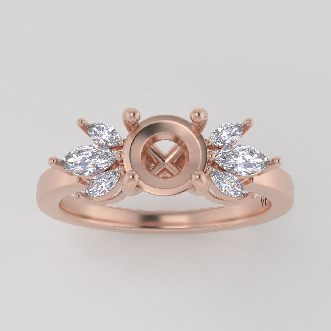 The Mini Luna | 14k | Rose | Size 8.25 | Stone TAN2 | Dune Ring Box | Custom Engraving:  +$0