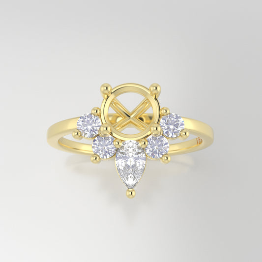 The Celeste | 14k | Yellow | Size 8.25 | Stone EM36 | Gray Ring Box | Custom Engraving:  +$0