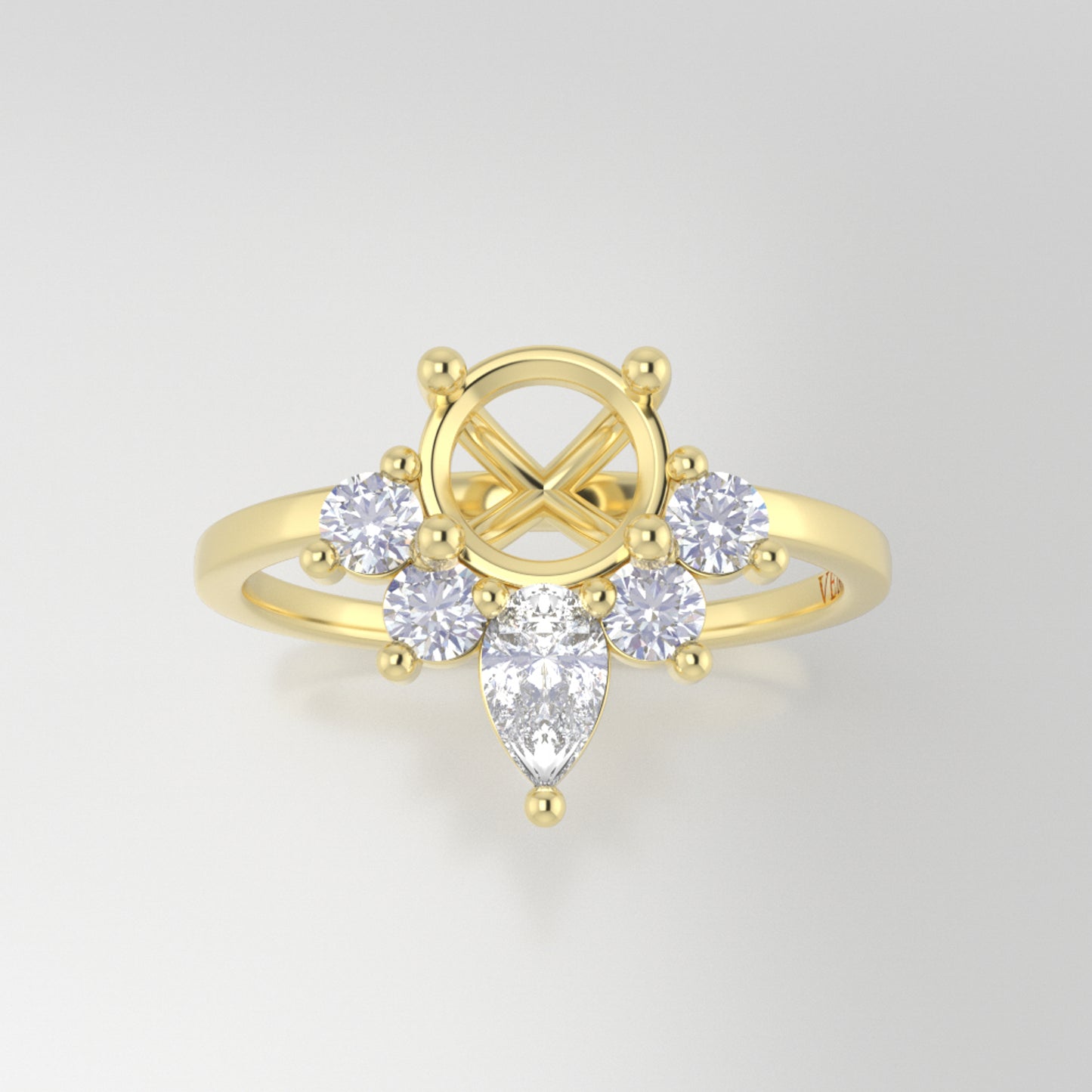 The Celeste | 18k | Yellow | Size 7.25 | Stone Pear | A Quality | 1.5ct | Dune Ring Box | Custom Engraving:  +$0