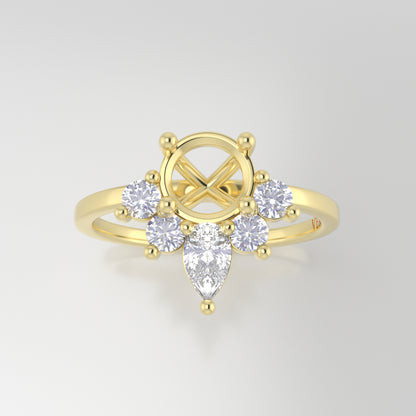 The Celeste | 14k | Yellow | Size 10.5 | Stone OP179 | Moss Ring Box | Custom Engraving:  +$0